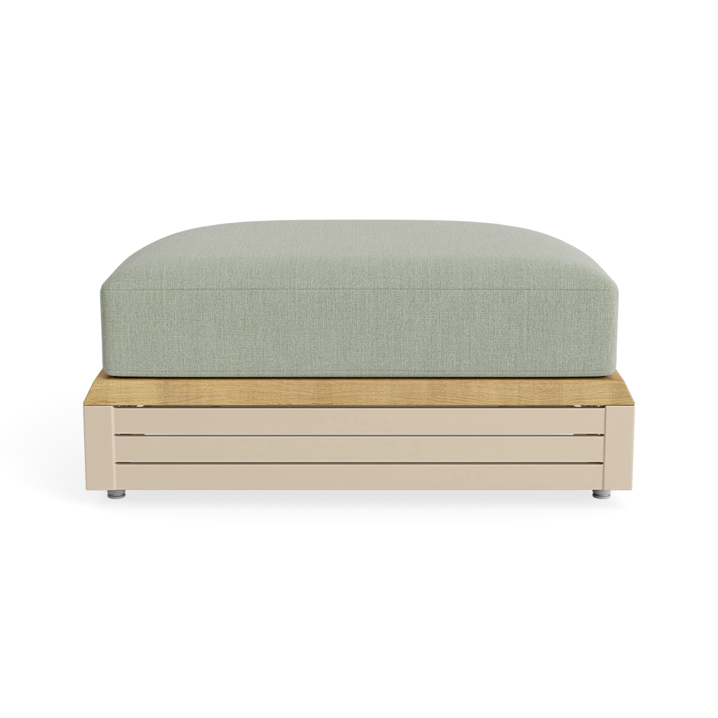 Slatted Demilune Ottoman