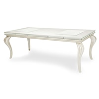 Glam Rectangular Dining Table with Removable Leaf Insert