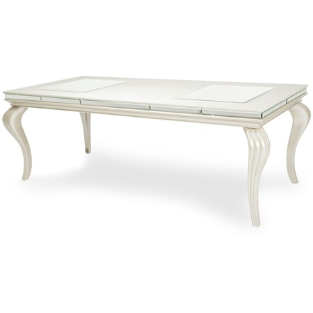 Glam Rectangular Dining Table with Removable Leaf Insert
