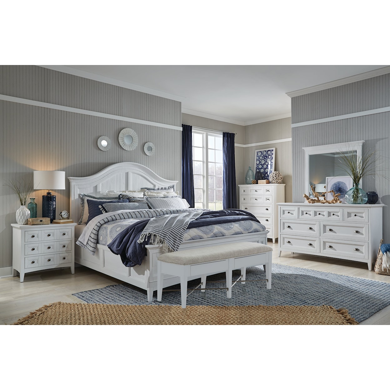 Magnussen Home Heron Cove Bedroom 4-Piece Queen Bedroom Set 