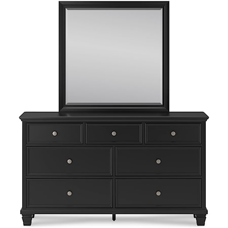 Dresser and Mirror Set