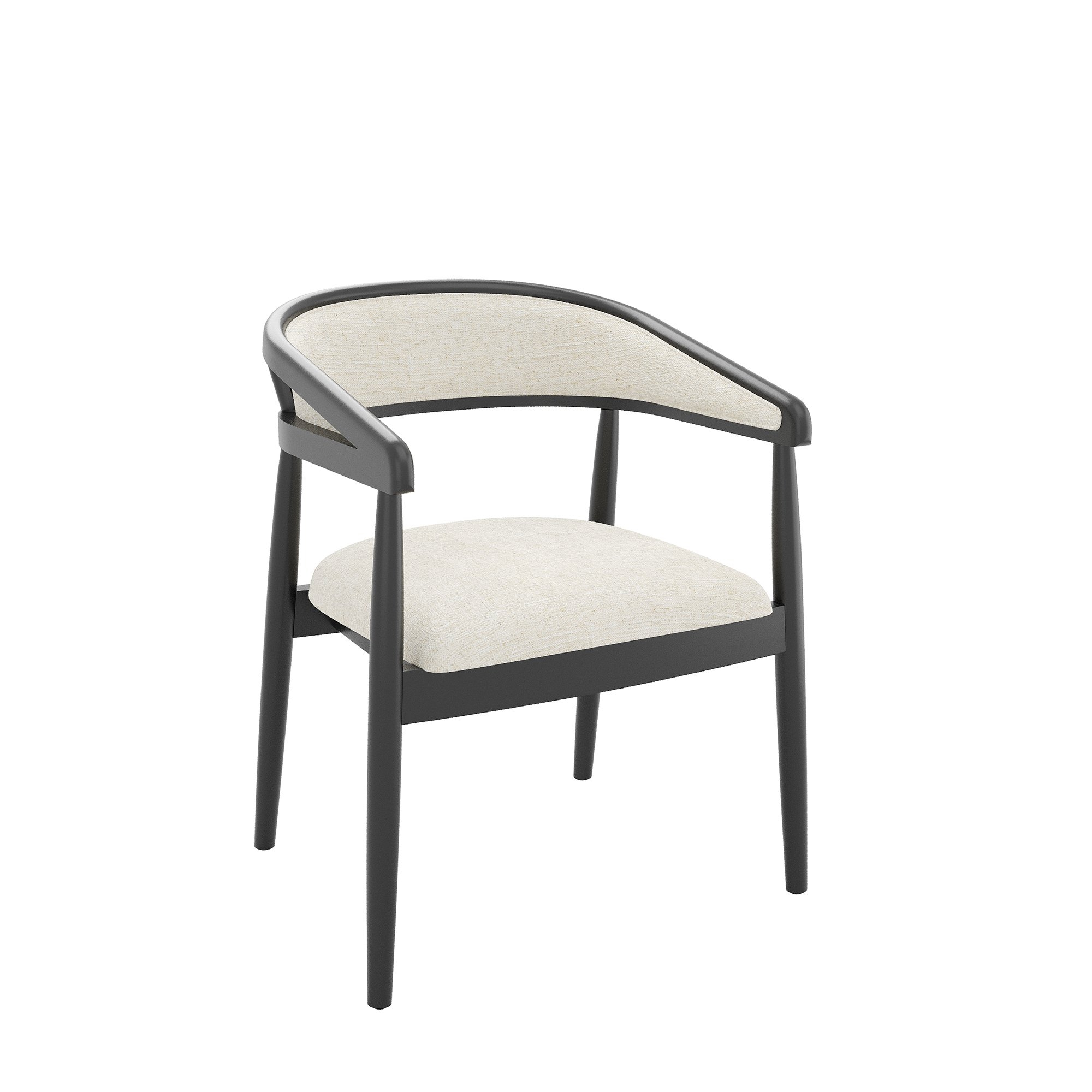 Upholstered Barrel-Back Dining Chair