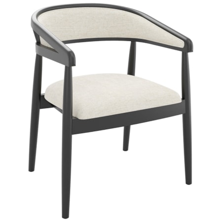 Upholstered Barrel-Back Dining Chair