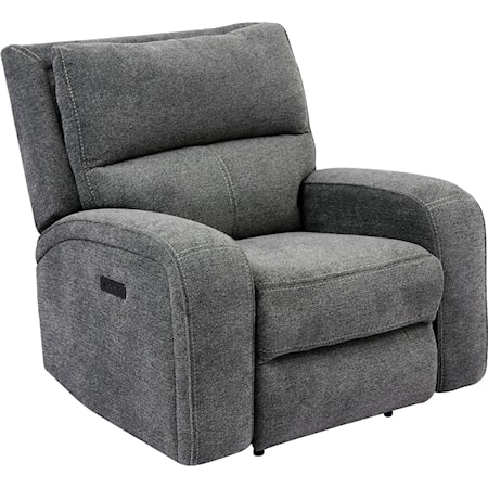 Contemporary Power Recliner with Power Headrest and USB Charging Port