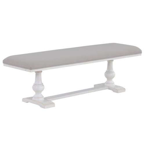 Transitional Dining Bench with Upholstered Seat