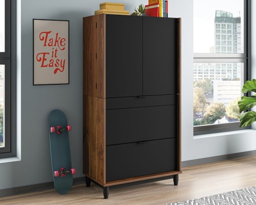 Mid-Century Modern Computer Cabinet with File Drawer
