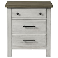 Farmhouse Nightstand with Outlets