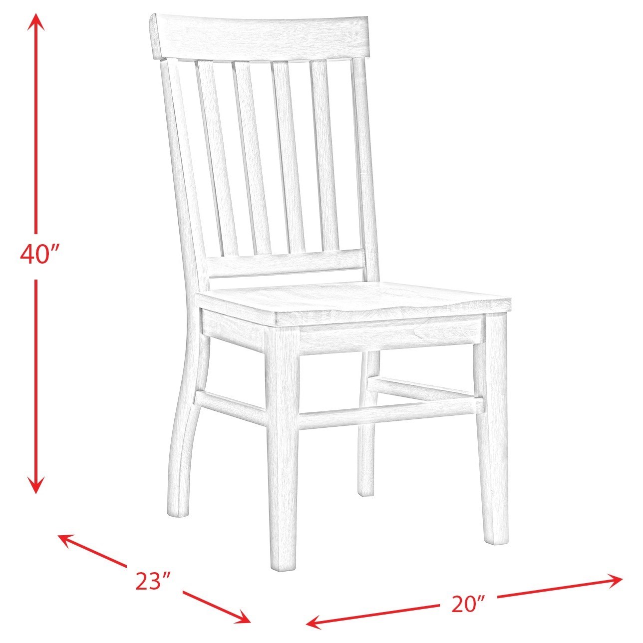 Elements International Lakeview Slat Back Side Chair
