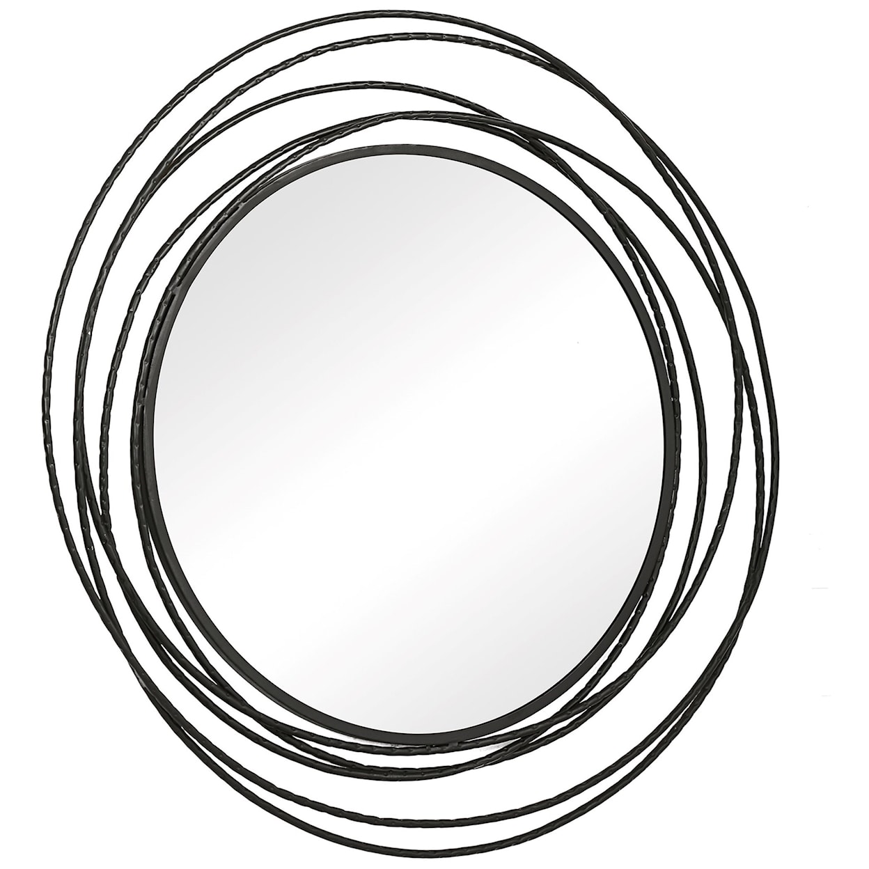 Uttermost Mirrors - Round Whirlwind Black Round Mirror