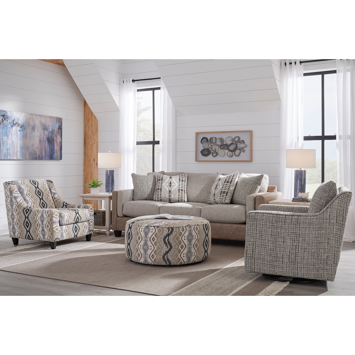 Fusion Furniture 5005 PASSION VINTAGE WILD THING DAPPLE Living Room Set