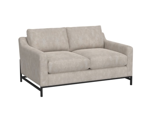 Transitional Loveseat with Iron Base