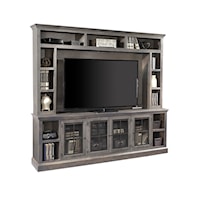 Transitional 96" TV Console and Hutch with Wire Management