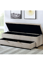 Furniture of America - FOA Aguda Transitional Upholstered Storage Bench with Lift Seat