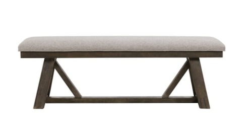Contemporary Rustic Upholstered Dining Bench