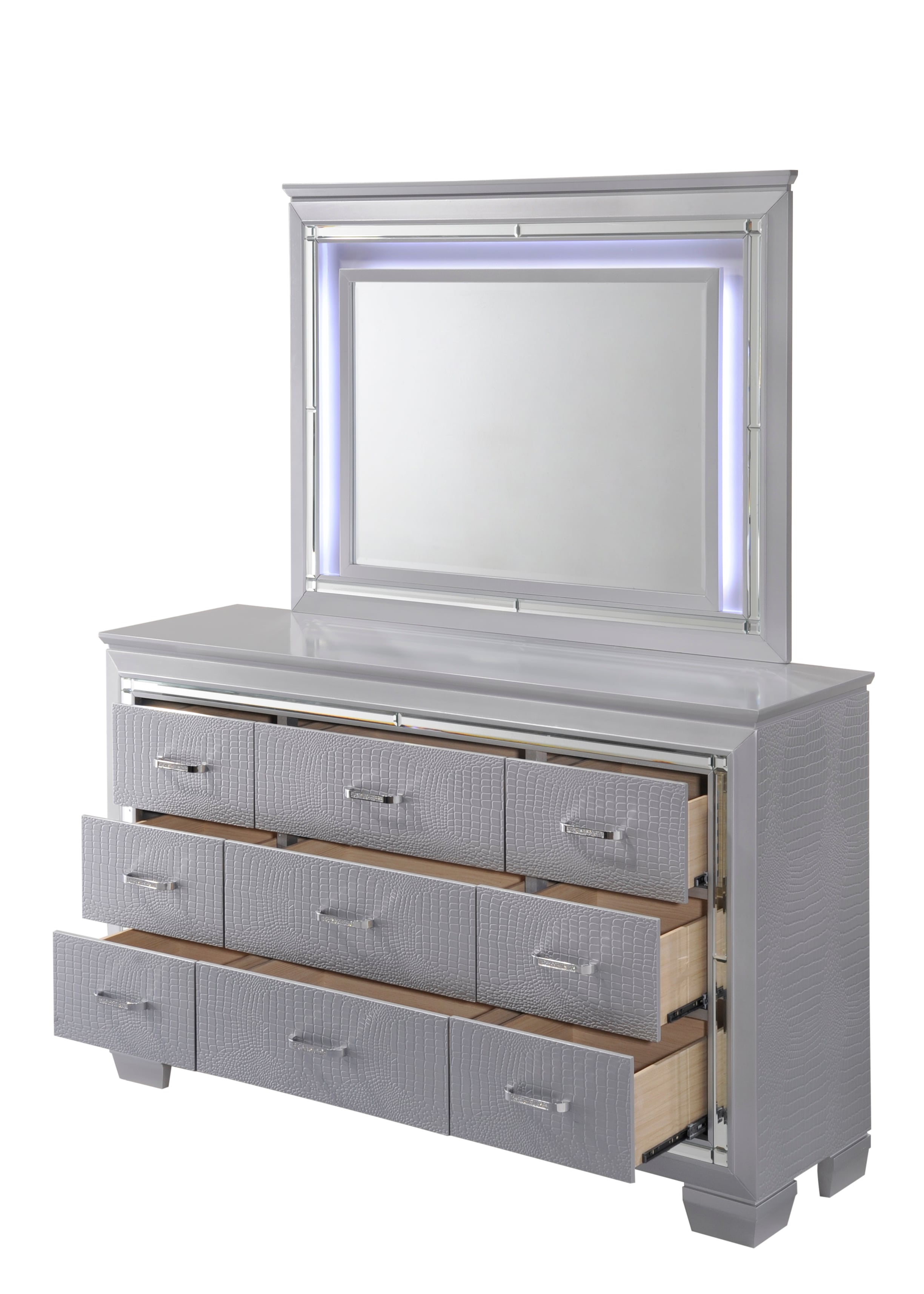 Dresser and Mirror Set