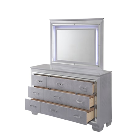 Dresser and Mirror Set