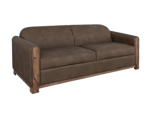 Modern Rustic Loveseat with Exposed Wood Accents