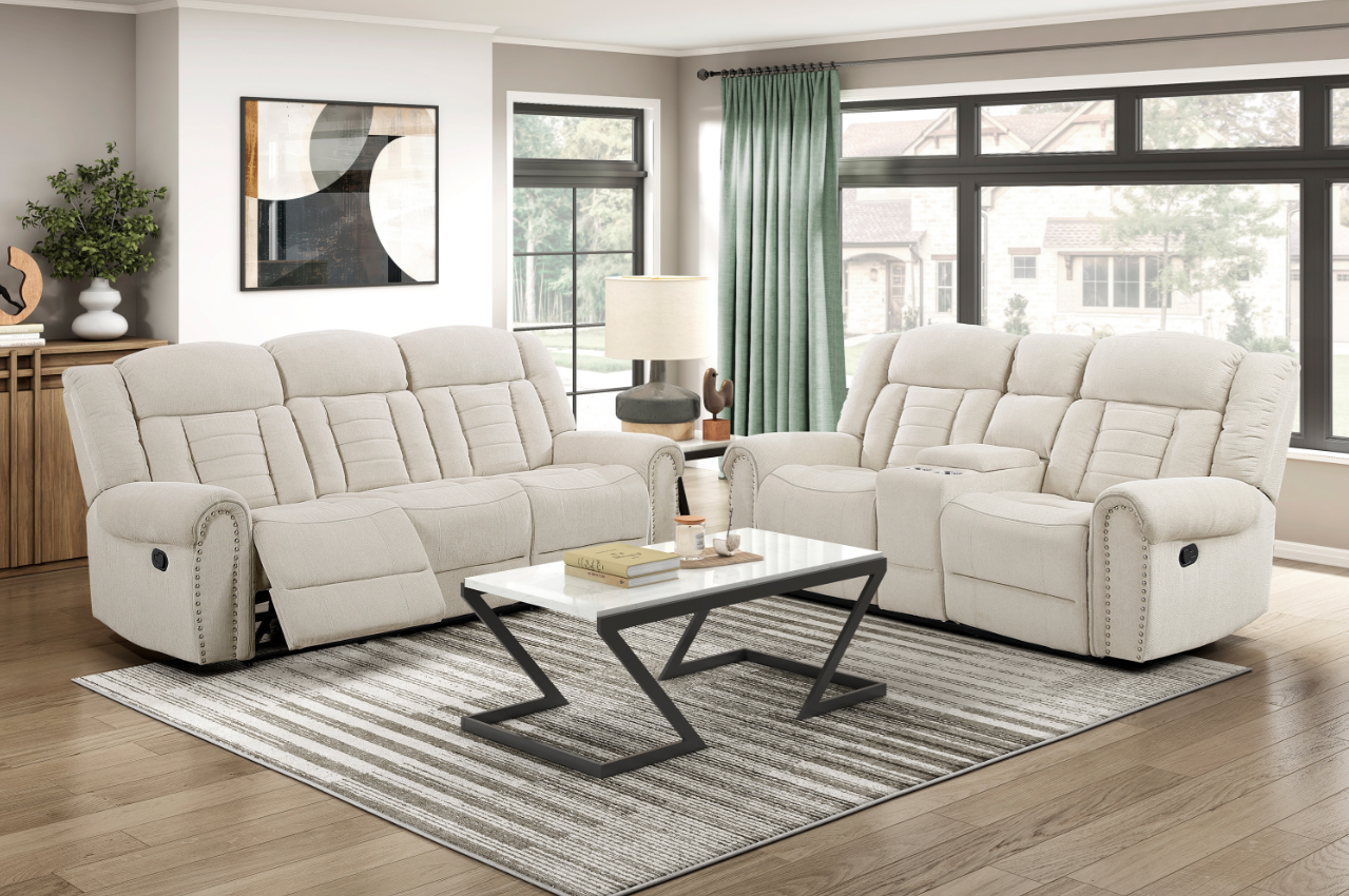 Transitional 2-Piece Manual Reclining Living Room Set