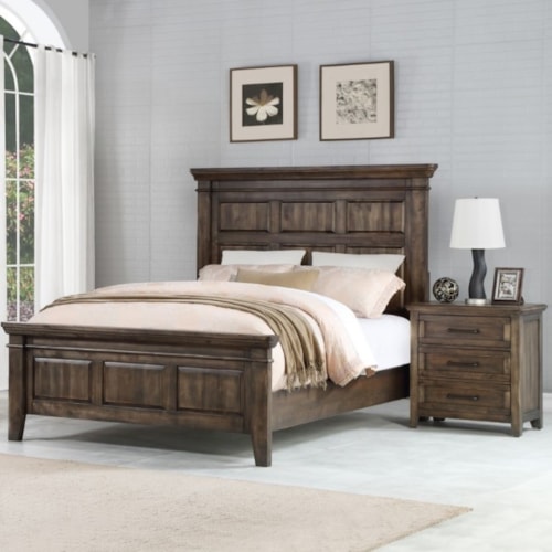 Transitional King Panel Bed