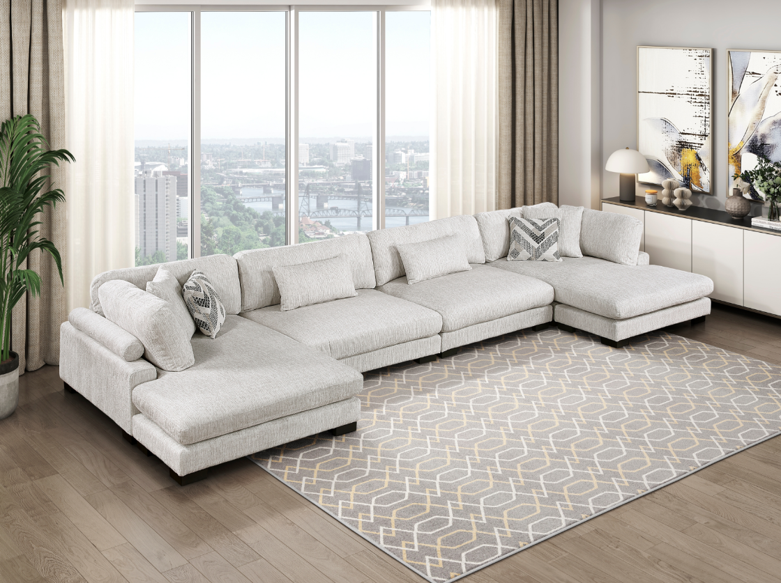 4-Piece Sectional Sofa with Chaise