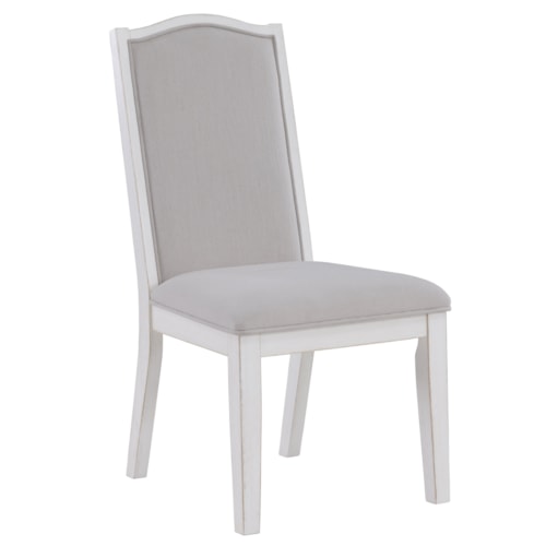 Transitional Dining Side Chair with Upholstered Seat