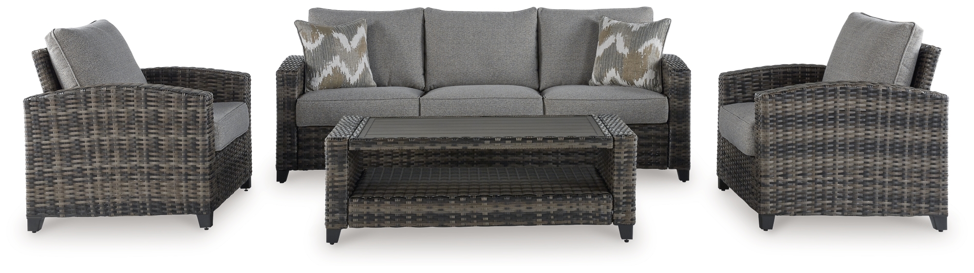 Outdoor Sofa/Chairs/Table Set (Set of 4)