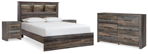 Queen Bookcase Bed, Dresser And 2 Nightstands