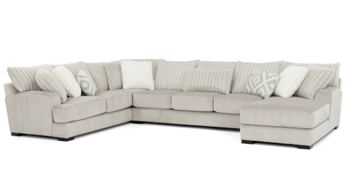 Transitional Sectional Sofa with Accent Pillows