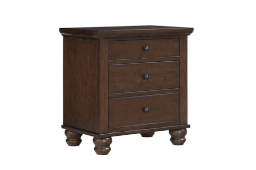 Transitional Liv360 3-Drawer Nightstand with AC Outlets
