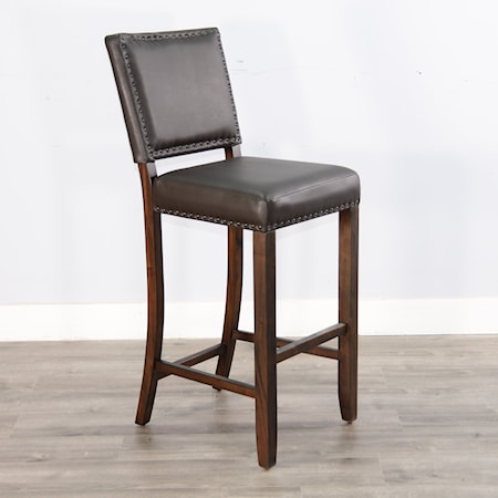 Upholstered Cushion Seat Barstool, 30" Seat Height