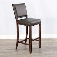 Upholstered Cushion Seat Barstool, 30" Seat Height