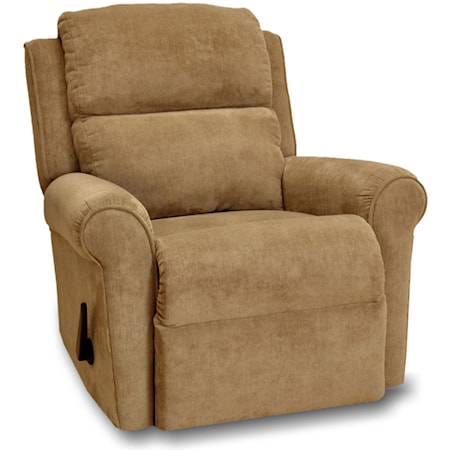 Casual Manual Recliner with Rolled Arms