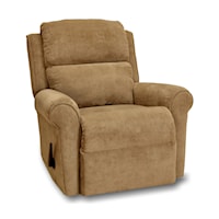 Casual Manual Recliner with Rolled Arms