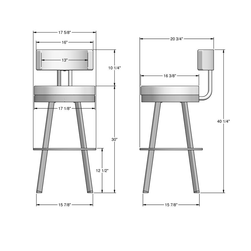 Amisco Barry 30" Upholstered Swivel Bar Stool