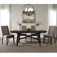 Transitional 5-Piece Trestle Table Dining Set