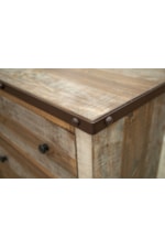 A multi-step, soft, multi-colored finish on hand-distressed wood