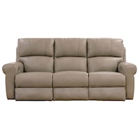 Leather Match Power Lay Flat Reclining Sofa