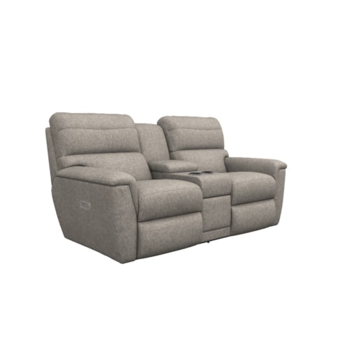 Casual Power Reclining Loveseat with Power Headrest & Lumbar