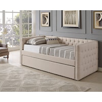 Trina Transitional Daybed with Nailhead Trim and Trundle