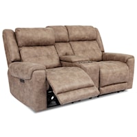 Contemporary Power Reclining Loveseat with USB Ports and Power Headrests