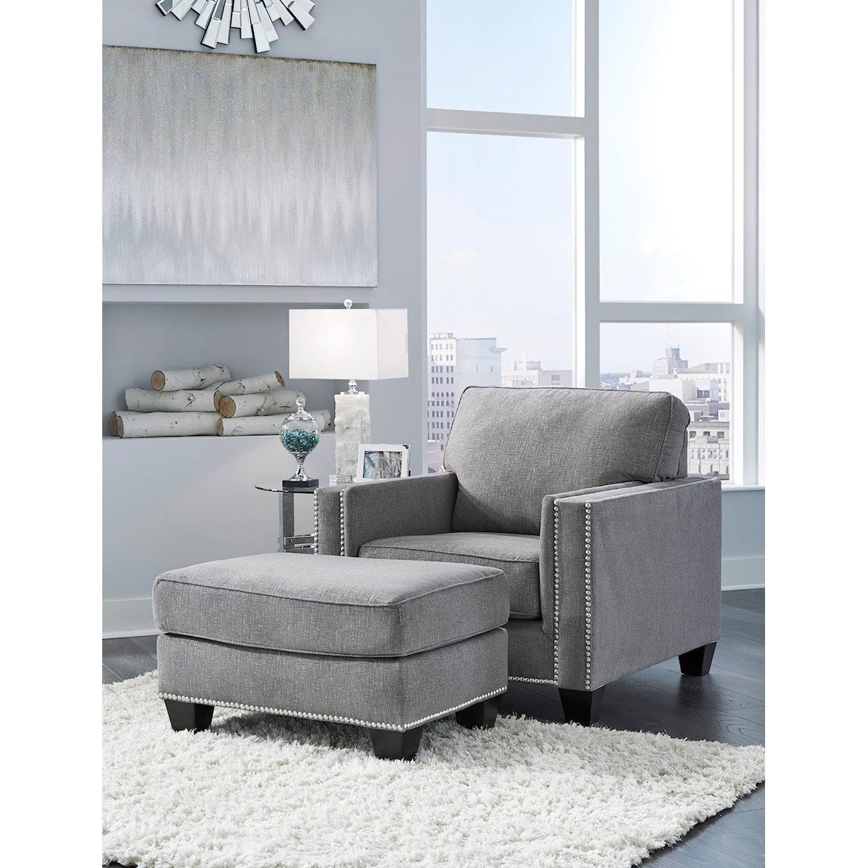 Signature Design by Ashley Barrali Chair and Ottoman