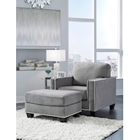 Casual Chair and Ottoman with Nailhead Trim