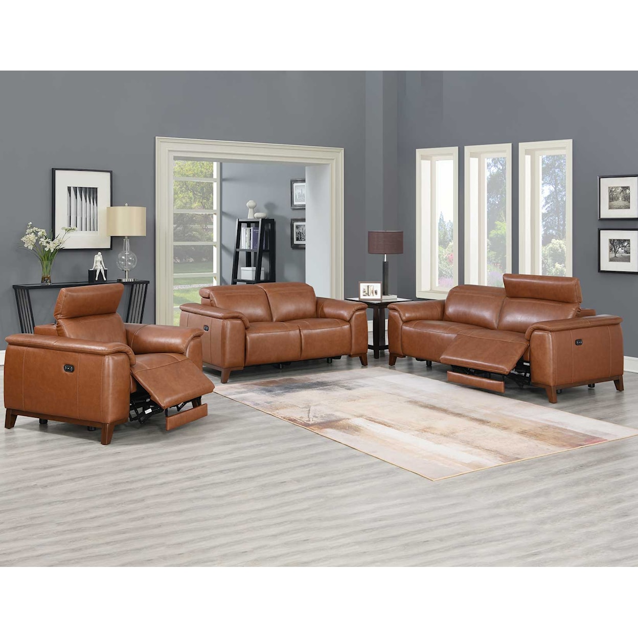 Prime Bergamo Dual-Power Leather Recliner