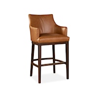 Modern Rustic Bar Stool with Track Arms