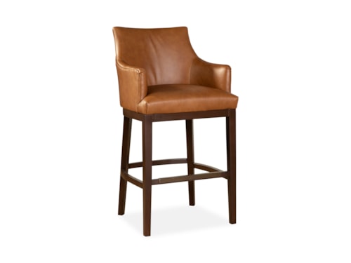 Modern Rustic Bar Stool with Track Arms