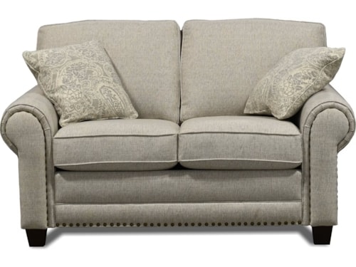 Transitional Loveseat with Nailhead Trim