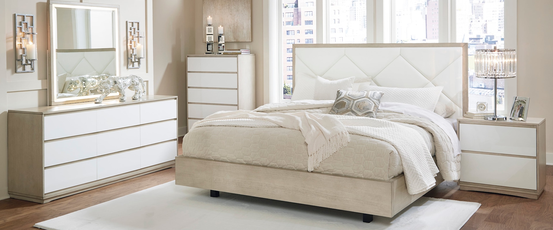 Contemporary Bedroom Set - Queen size bed