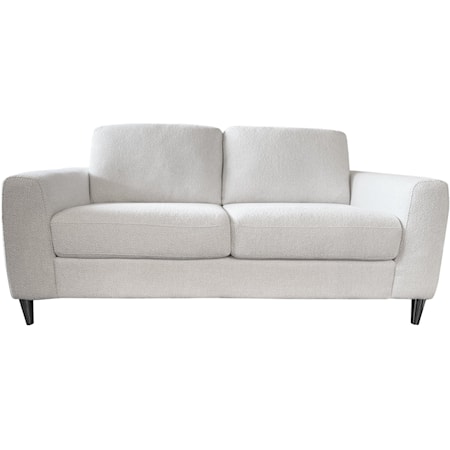 Contemporary Upholstered Loveseat with Track Arms