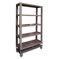Rustic Bookcase with Casters