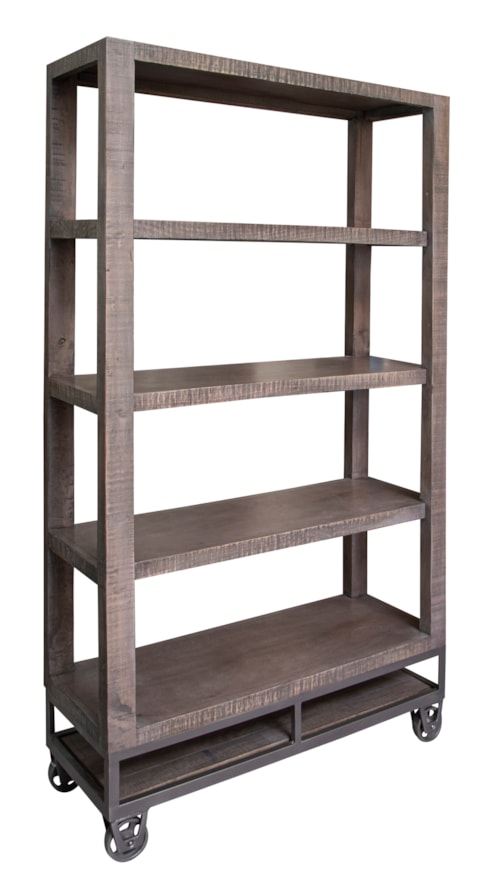 Rustic Bookcase with Casters